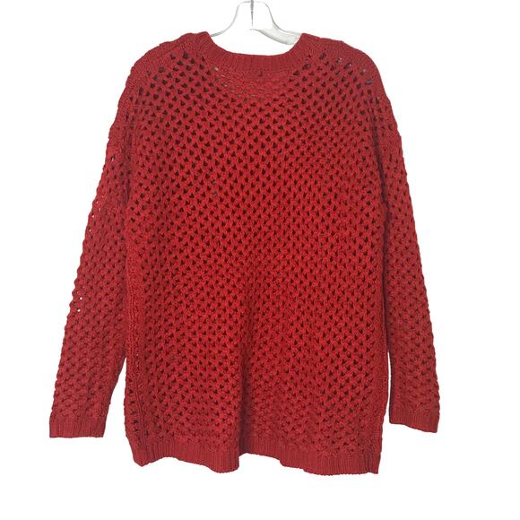 FYLO Long Sleeve Chunky Knit Sweater Red XL - Picture 4 of 7